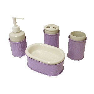 JUEGO BAÑO 4 PIEZAS FORJA LILA