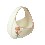 CESTA CERAMICA BLANCA ROSA FLOR PEQUEÑO
