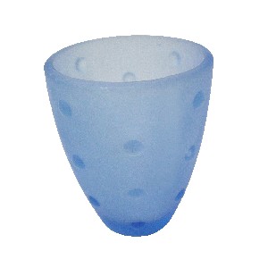 VASO BAÑO CRISTAL GRANULADO AZUL PAS 