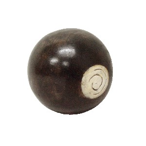 BOLA MADERA HUESO MARRON CIRCULO BLANCO