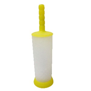 ESCOBILLERO BAÑO BASE PLASTICO AMARILLO