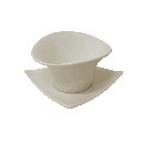 SALSERA PLATO PORCELANA BLANCO