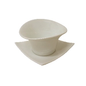 SALSERA PLATO PORCELANA BLANCO