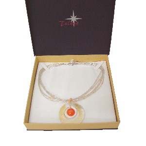 COLLAR CIRCULOS AMARILLO NARANJA TRANSPARENTE