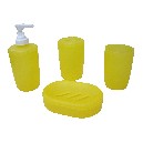 JUEGO BAÑO 4 PIEZAS PLASTICO AMARILLO