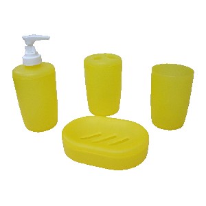 JUEGO BAÑO 4 PIEZAS PLASTICO AMARILLO