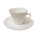 TAZA Y PLATO 180ML NILO PORCELANA BLANCO