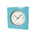 RELOJ CUADRADO PLASTICO AZUL 