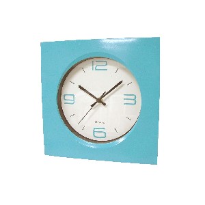 RELOJ CUADRADO PLASTICO AZUL 