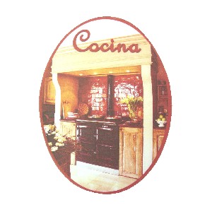 PLACA MADERA OVAL COCINA HIERRO NEGRO