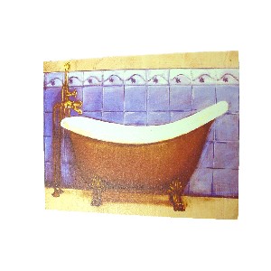 CUADRO TABLA BAÑO BAÑERA AZUL