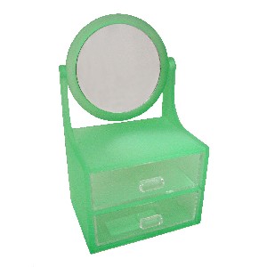 JOYERO ESPEJO DOBLE PLASTICO VERDE