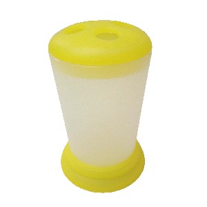 VASO CEPILLOS BASE PLASTICO AMARILLO