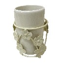 VASO BAÑO CERAMICA MARGARITA CREMA