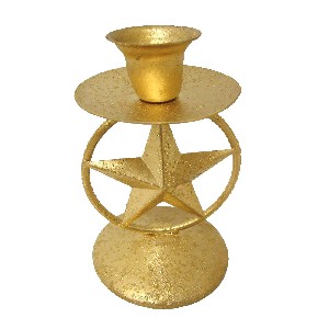 CANDELABRO NAVIDAD METAL DORADO ESTRECHO