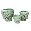 JUEGO 3 MACETAS CERAMICA RELIEVE VERDE