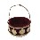 CESTA TERCIOPELO PLATEADA ROJA REDON 