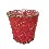 MACETERO REDONDO RATTAN ROJO GRANDE