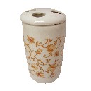 VASO CEPILLOS CERAMICA TRAMA MARRON