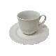 TAZA Y PLATO CAFE PORCELANA BLANCO 