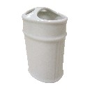 VASO CEPILLOS ESTRIAS PORCELANA BLANCO