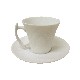 TAZA Y PLATO CAFE NILO PORCELANA BLANCO