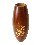 FLORERO OVALADO TALLADO MARRON