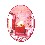 PLACA MADERA OVAL BAÑO FUXIA ROJO