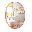 PLACA MADERA OVAL BAÑO LAVABO NARANJA