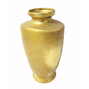 FLORERO CERAMICA PUNTEADO DORADO