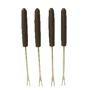 JUEGO 4 PINCHOS FONDUE PLASTICO NEGRO