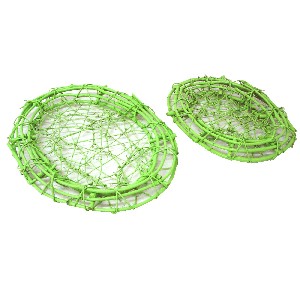 JUEGO 2 CENTROS RATTAN OVALADO VERDE