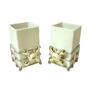VASO BAÑO CUADRADO PORCELANA SOPORTE