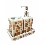 JUEGO BAÑO 3 CEPILLOS MOSAICO MARRON