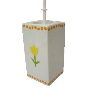 ESCOBILLERO CUADRADO TULIPAN TOPOS NARANJA