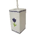 ESCOBILLERO CUADRADO TULIPAN TOPOS AZUL