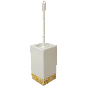 ESCOBILLERO CUADRADO BAÑO ORQUIDEA AMARILLO