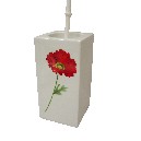 ESCOBILLERO CUADRADO BAÑO AMAPOLA ROJA