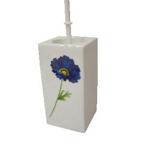 ESCOBILLERO CUADRADO BAÑO AMAPOLA AZUL