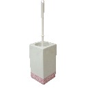 ESCOBILLERO CUADRADO BAÑO TOALLA ROSA