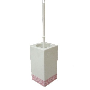 ESCOBILLERO CUADRADO BAÑO TOALLA ROSA