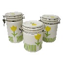 JUEGO 3 BOTES RAYAS TULIPAN VERDE