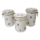 JUEGO 3 BOTES HERMETICOS CORAZON AZUL