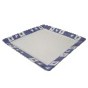 PLATO POSTRE CUADRADO CORAZON AZUL