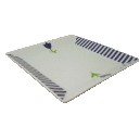 PLATO POSTRE CUADRA RAYAS TULIPAN AZUL