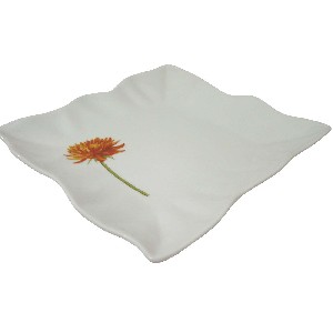 PLATO POSTRE AIR DALIA ROJA