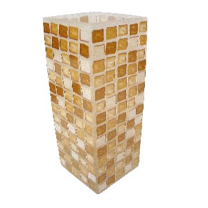 FLORERO CRISTAL GRANDE MOSAICO MARRON
