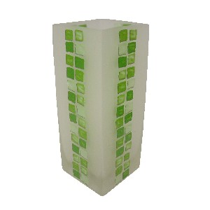 FLORERO CRISTAL GRANDE MOSAICO VERDE