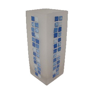 FLORERO CRISTAL GRANDE MOSAICO AZUL