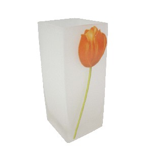 FLORERO CRISTAL GRANDE TULIPAN ROJO